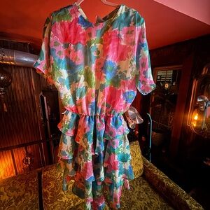 Floral Multicolor Ruffle Dress